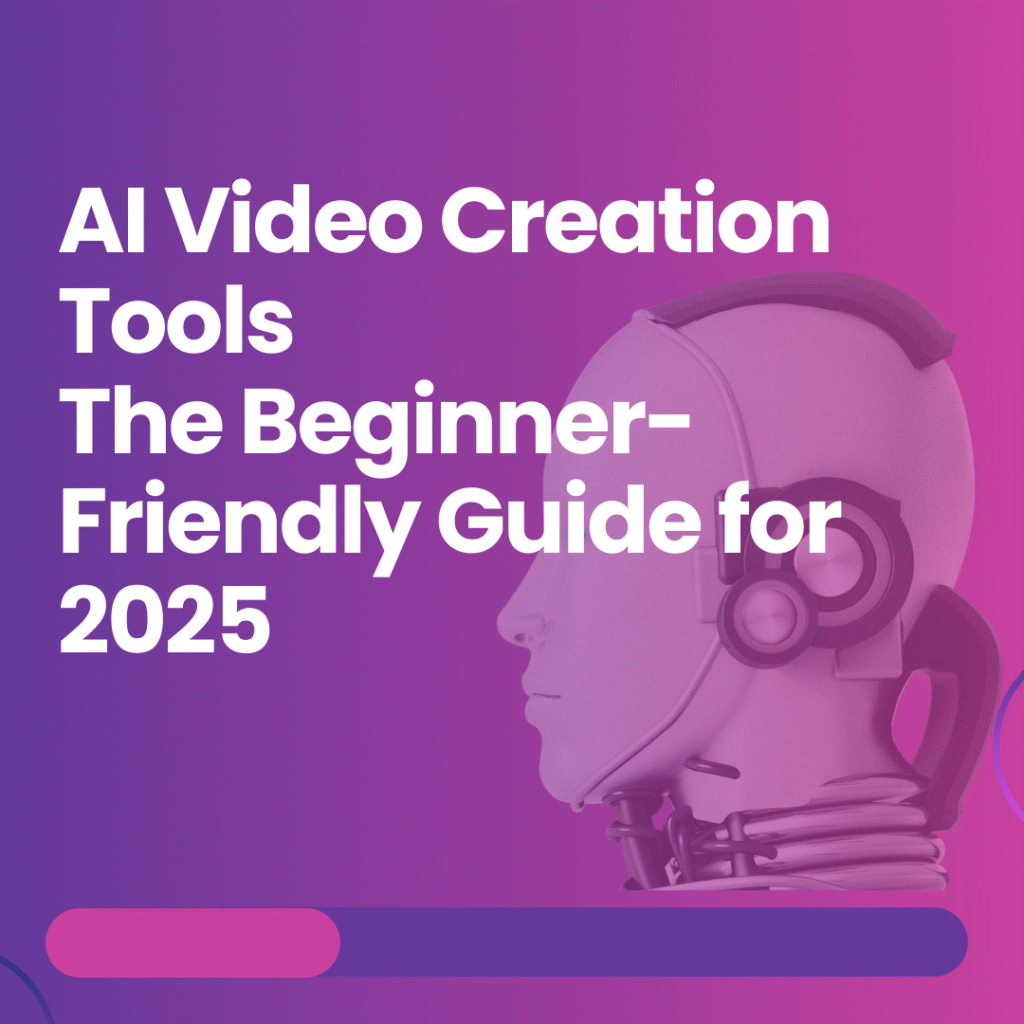AI video creation tools 2025 illustration with icons for text-to-video, script-to-video, blog-to-video, and explainer video generators
