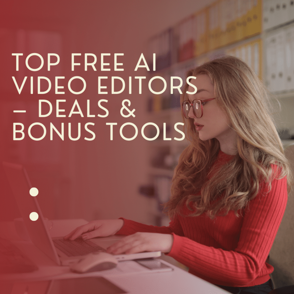 Screenshot of a free AI video editor interface showing editing tools and timeline