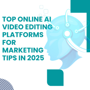 Screenshot of an online AI video editor interface showing templates, editing tools, and AI voiceover options