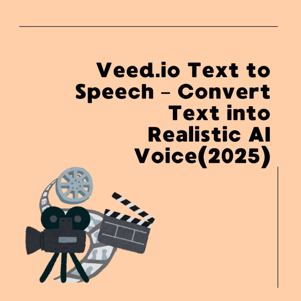 Veed.io text to speech interface showing AI voice generation for video editing