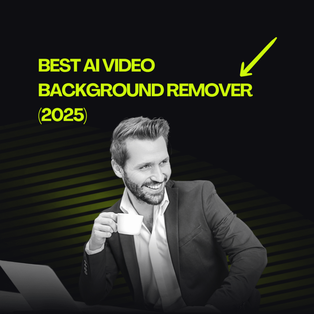 AI video background remover tool replacing background in video automatically, no green screen needed.