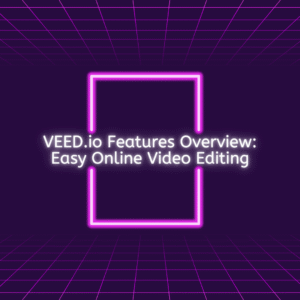 VEED.io features overview showing online video editor interface with text overlay and subtitle tools
